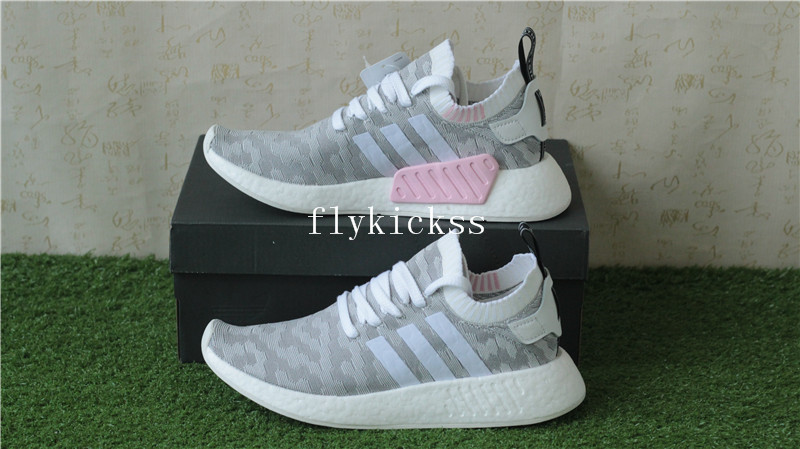 Adidas NMD R2 Primeknit Grey Pink BY9520 Real Boost